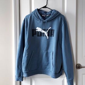 Puma hooded long sleeve pullover xl blue black white